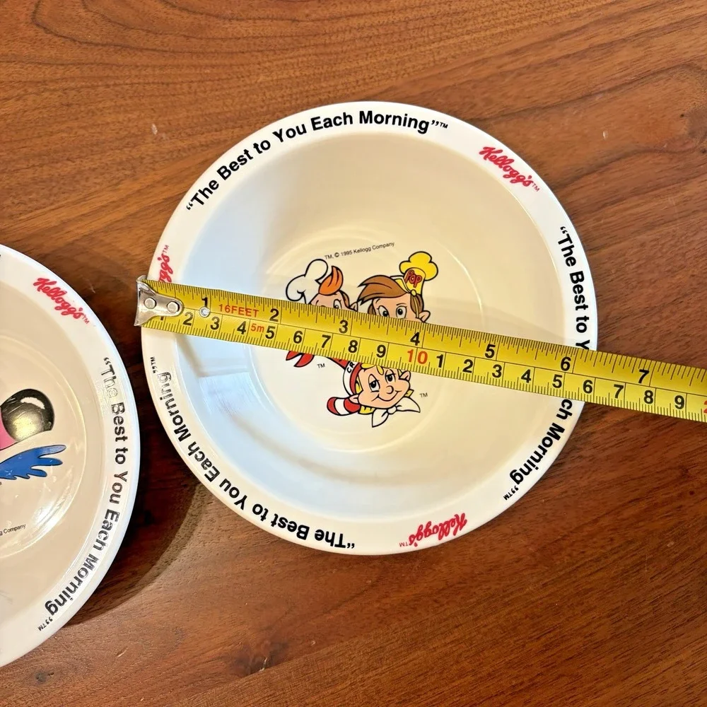 Kelloggs Toucan Sam Froot Loops Rice Krispies Cereal Bowls Set of 2 Vintage 1995
